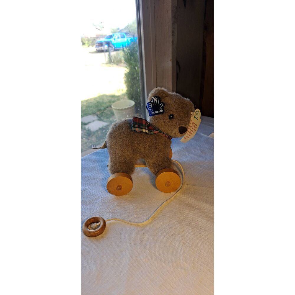 Applause Vintage 80's Nostalgic Bear on Wheels Toy 51128